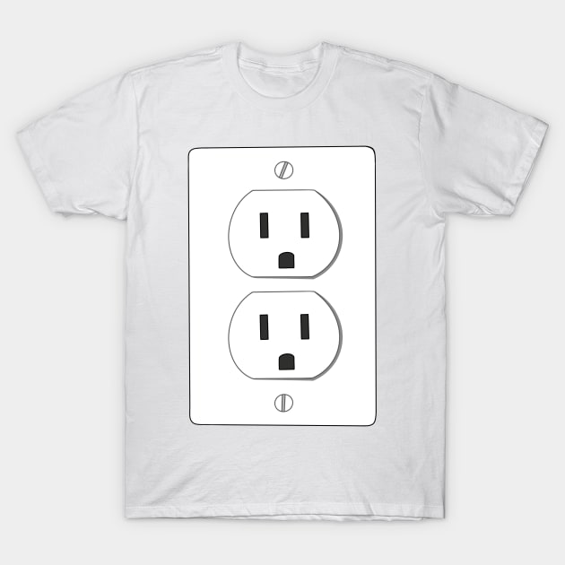 April Fools Charging Socket T-Shirt by Lady Lilac